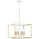Lowe 6 Light 22 inch Matte White/Vintage Brass Indoor Pendant Ceiling Light